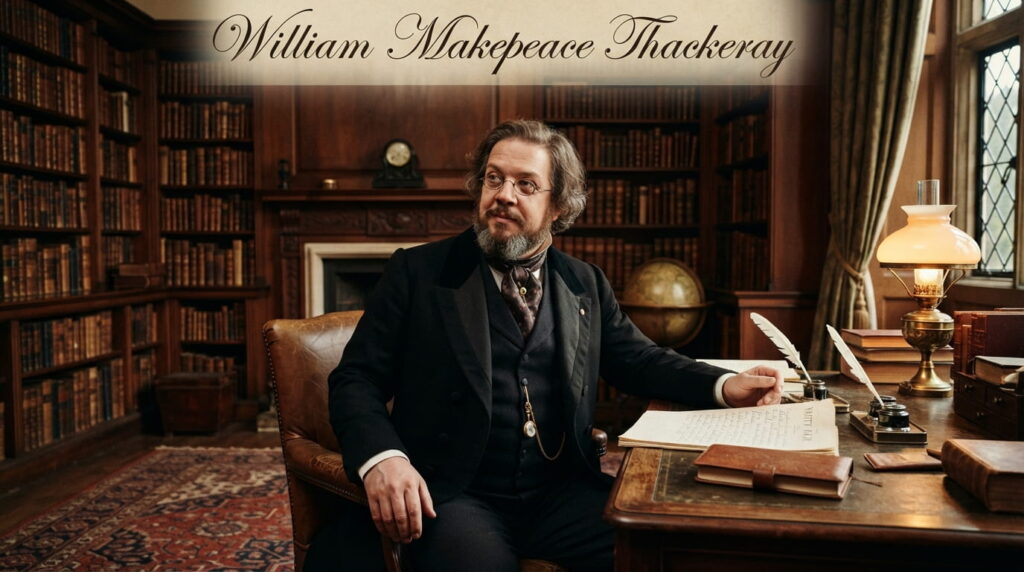 William Makepeace Thackeray as Victorian Writer in his study