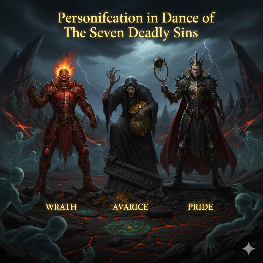 personification in Dance of the Seven Deadly Sins