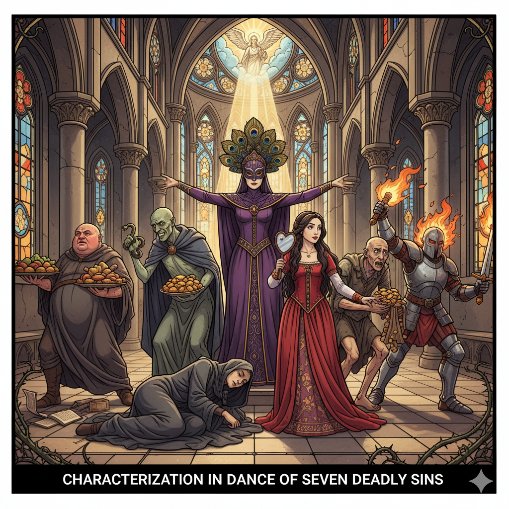 characterization in dance of seven deadly sins