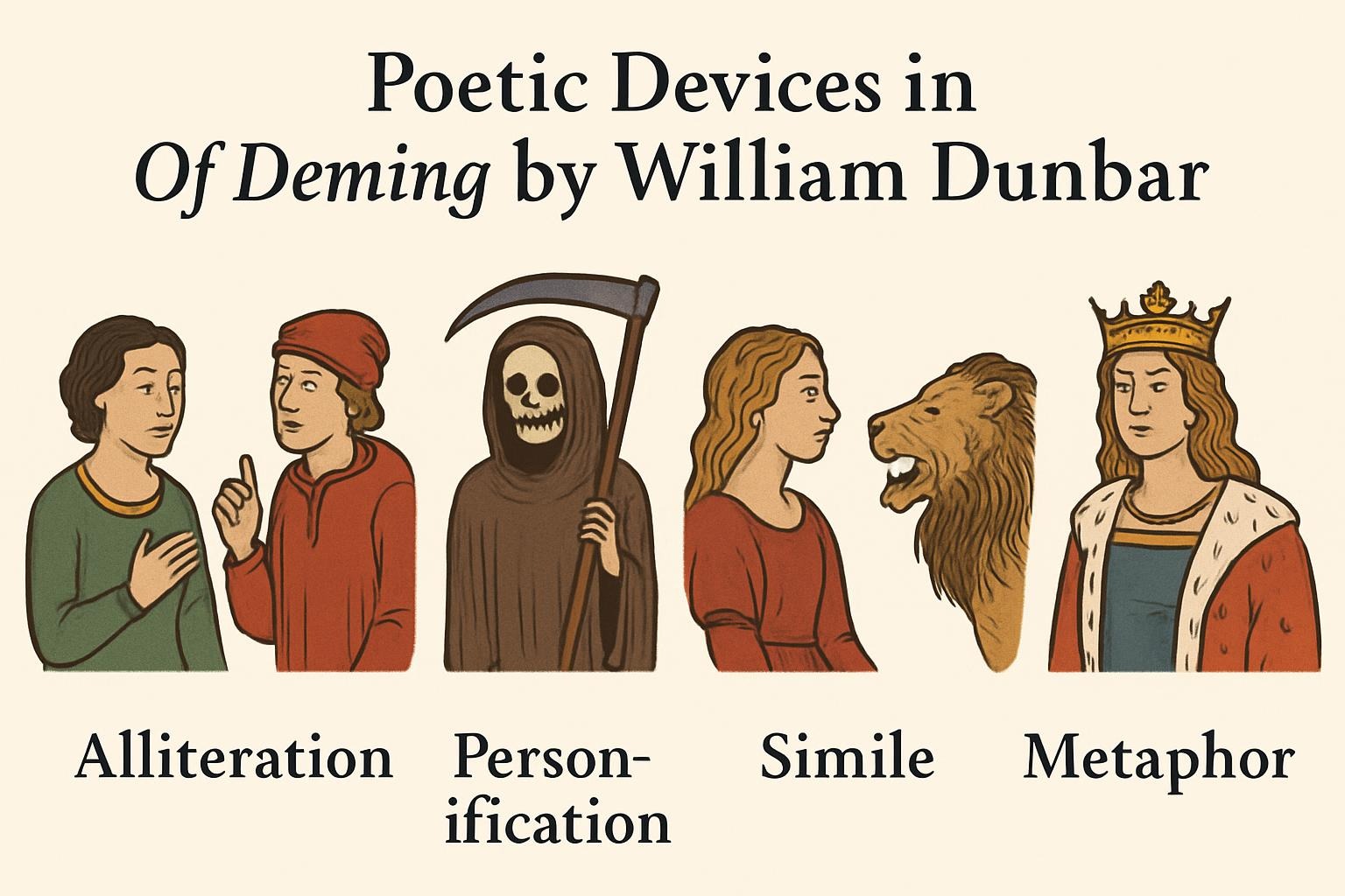 Poetic Devices in Of Deming by William Dunbar