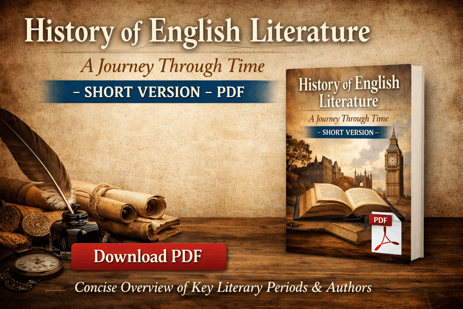 Eng.version History of English Literature: A Journey Through Time-Short Version-PDF