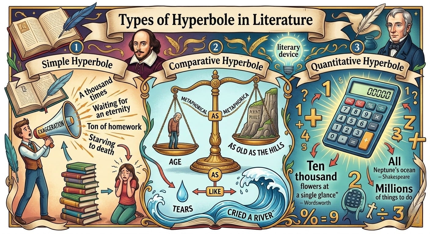 Types of Hyperbole in Literature: A Comprehensive Guide